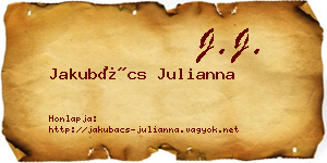 Jakubács Julianna névjegykártya
